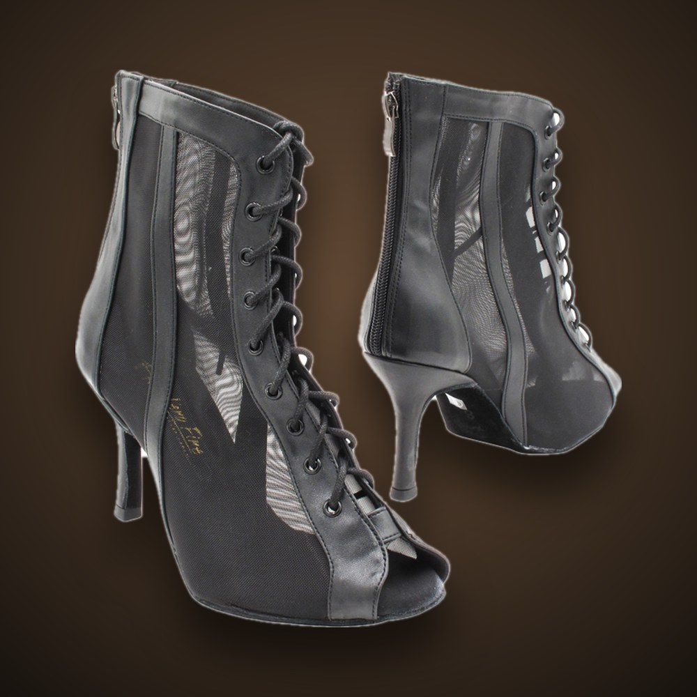 Dennis PaSamba Very Fine 3330 Leather & Mesh Dance Boot in Black, Latin dance shoes from Dennis PaSamba Dance Company in Chicago