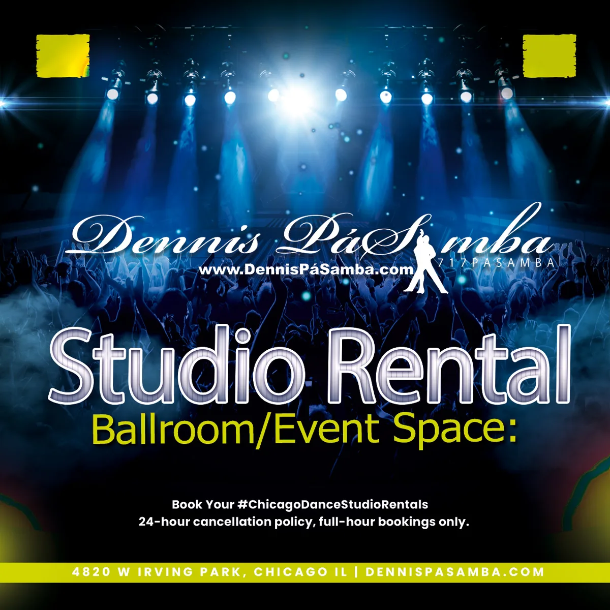 Dennis PaSamba ballroom and event space available for studio rental in Chicago
