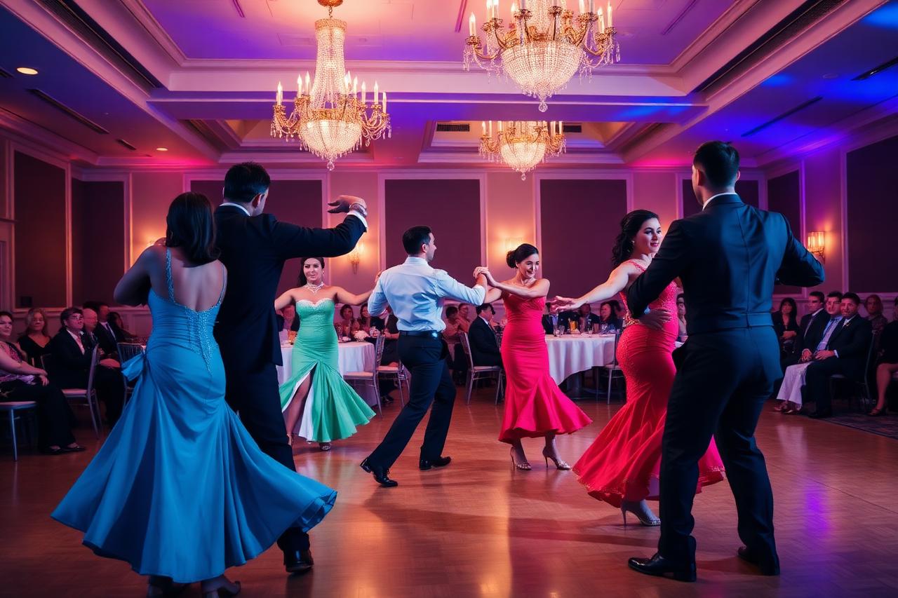 Performance team dancing for guests at an elegant Chicago event