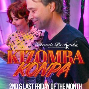 Kizomba dancers at Dennis Pasamba Dance Company’s social event in Chicago, IL, at 4820 West Irving Park Rd., during a Friday night dance lesson or social.