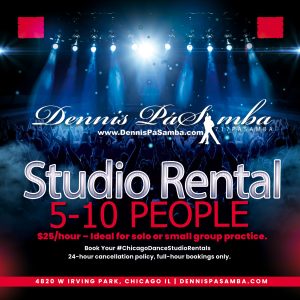 Latin dance studio rental Irving Park Chicago studio interior