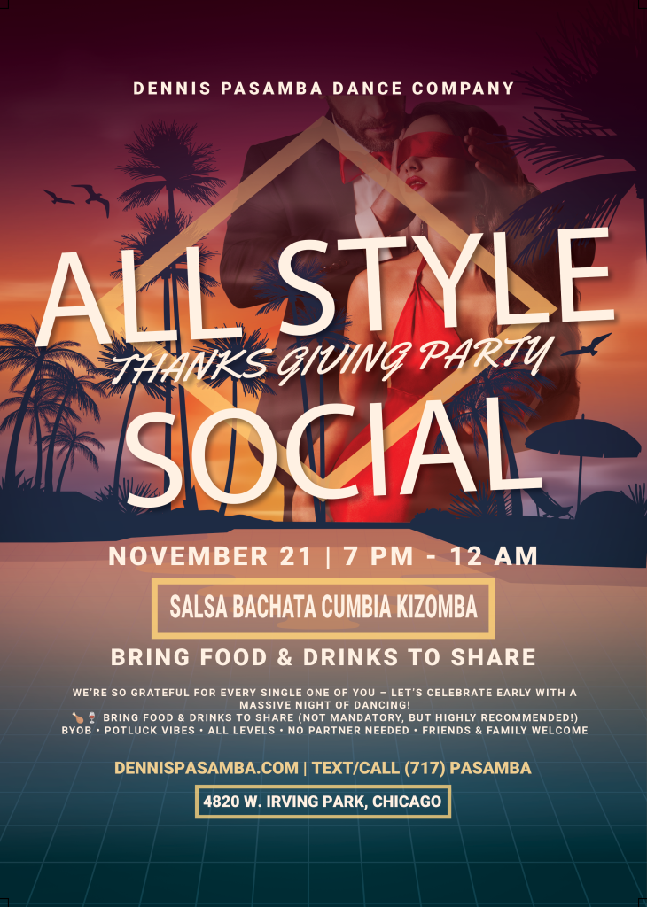 Dancers enjoying Salsa, Bachata & Cumbia at Friday social, Dennis PaSamba Dance Company, Chicago Six Corners studio